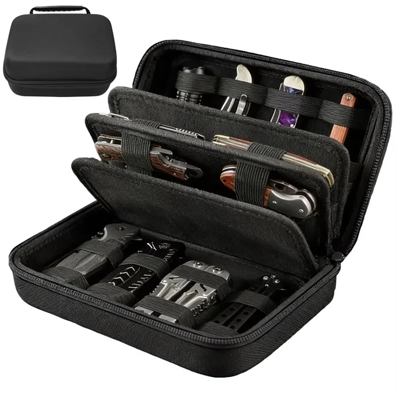 Tactical Knife Storage Bag 24 Knives Display Case Pocket Knives Collection Box Folding Knife Organizer Pouch EDC Tool Pouch