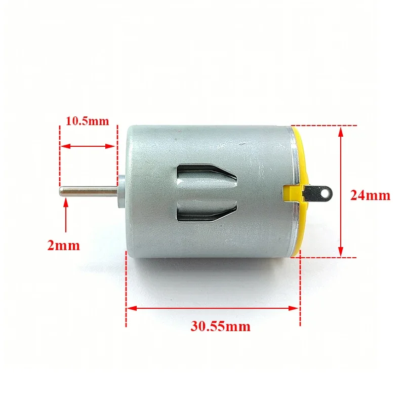 Mini 280 High Speed DC Motor 15000RPM 6V 9V 12V Round Spindle 24mm for DIY Hobby Toy Car Boat Fan Model RP280-EN/20120