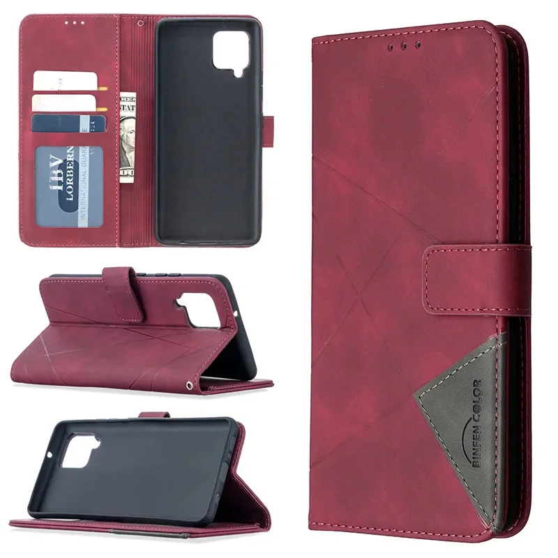 Luxury Leather Phone Case On For Samsung Galaxy A32 A12 A42 Funda A sFor SamsungA 32 12 A22 A52s A13 A72 5G Wallet Flip Cover