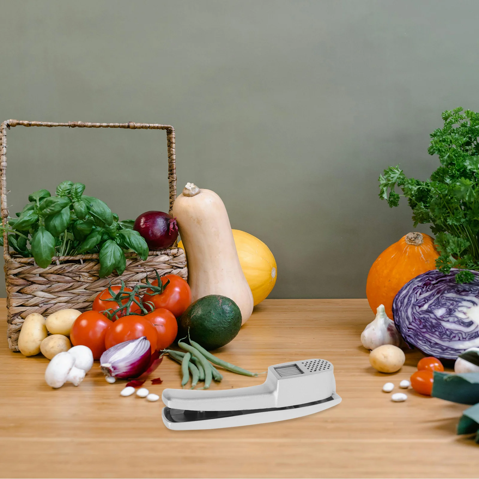 

1 Set Aluminum Alloy Garlic Press Mincer Crusher With Tube Peeler Brush Kitchen Gadget Multifunctional Rust-Proof Heavy