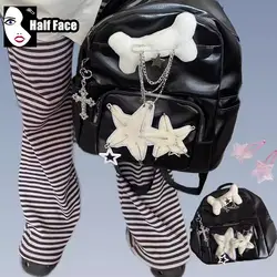 Y2K Spicy Girls Harajuku Women's Bookbag Gothic Lolita PunkStar Street Pin Bone Large Capacity Backpack Two Shoulder Bag Tote