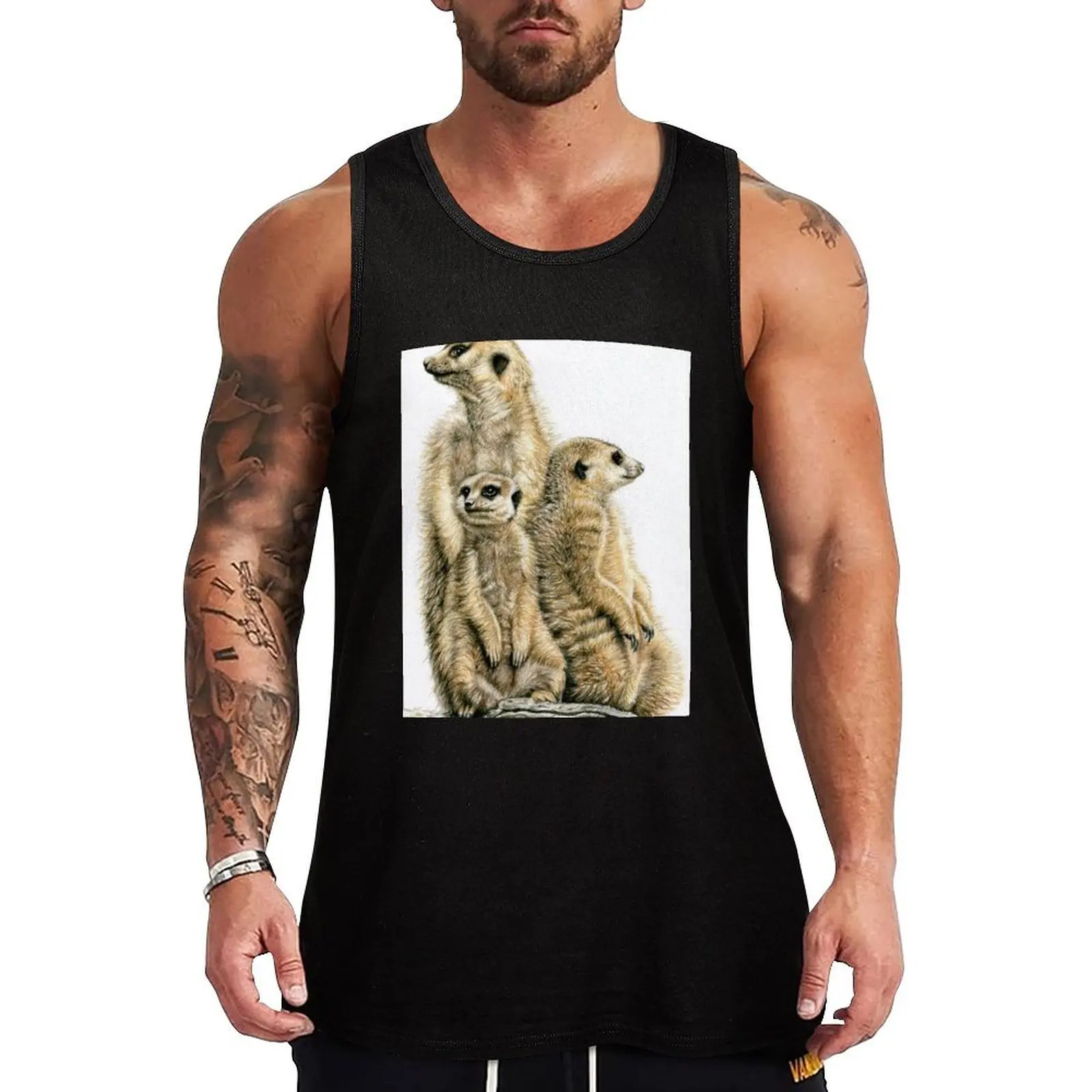 

The Meerkats Tank Top Men's summer t-shirt cotton t-shirts man T-shirt for fitness Men sleeveless tee