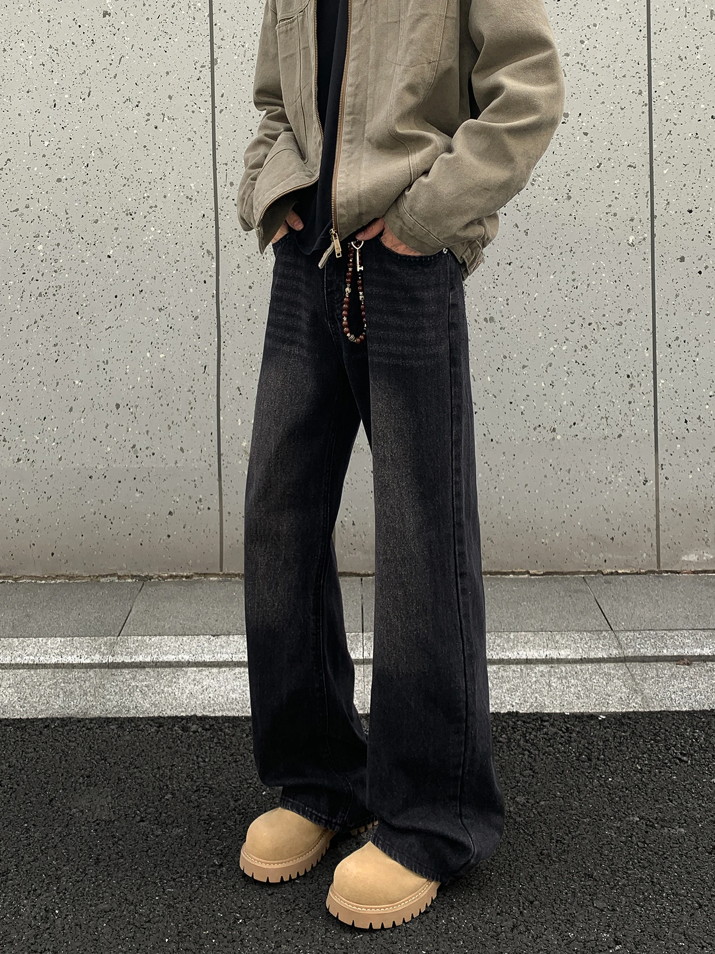 

Мужские джинсы Cleanfit Bla Waed, расклешенные, свободного кроя, прямые, в американском стиле High Street, для осени и зимы