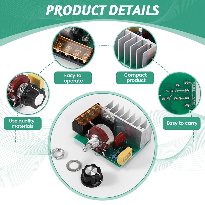 4000W AC 220V SCR Electric Voltage Regulator Motor Speed Controller Dimmers Dimming Speed
