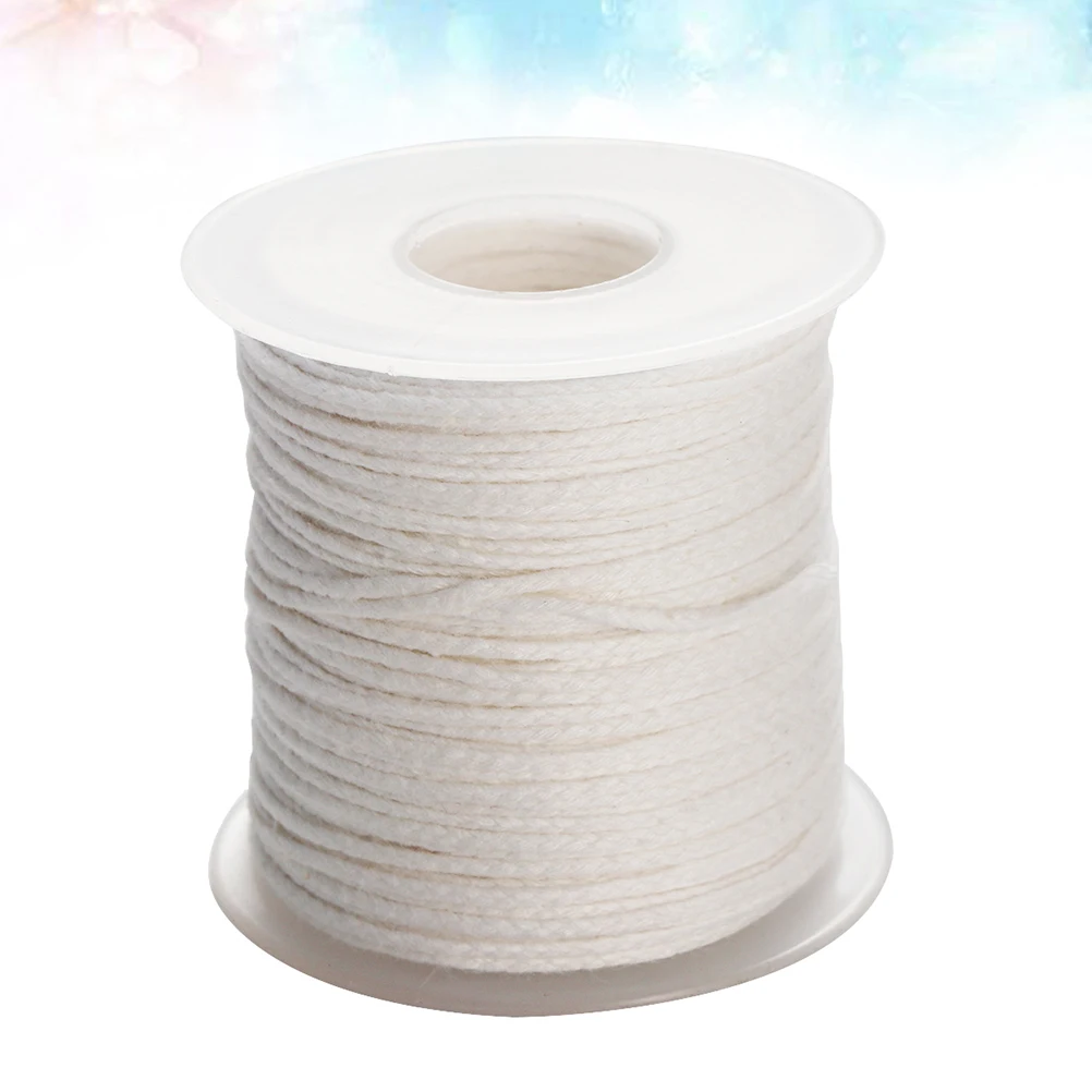 

1 Roll Cotton Wick Rope 30m Long Premium Braided Wicks for Pillars Tapers DIY Making Smokeless Eco-Friendly Spool