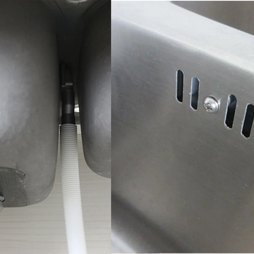 Overflow Pipe Fitting with Square Overflow Head Designed for Kitchen Sink Drain Integration and Side Mount Fit