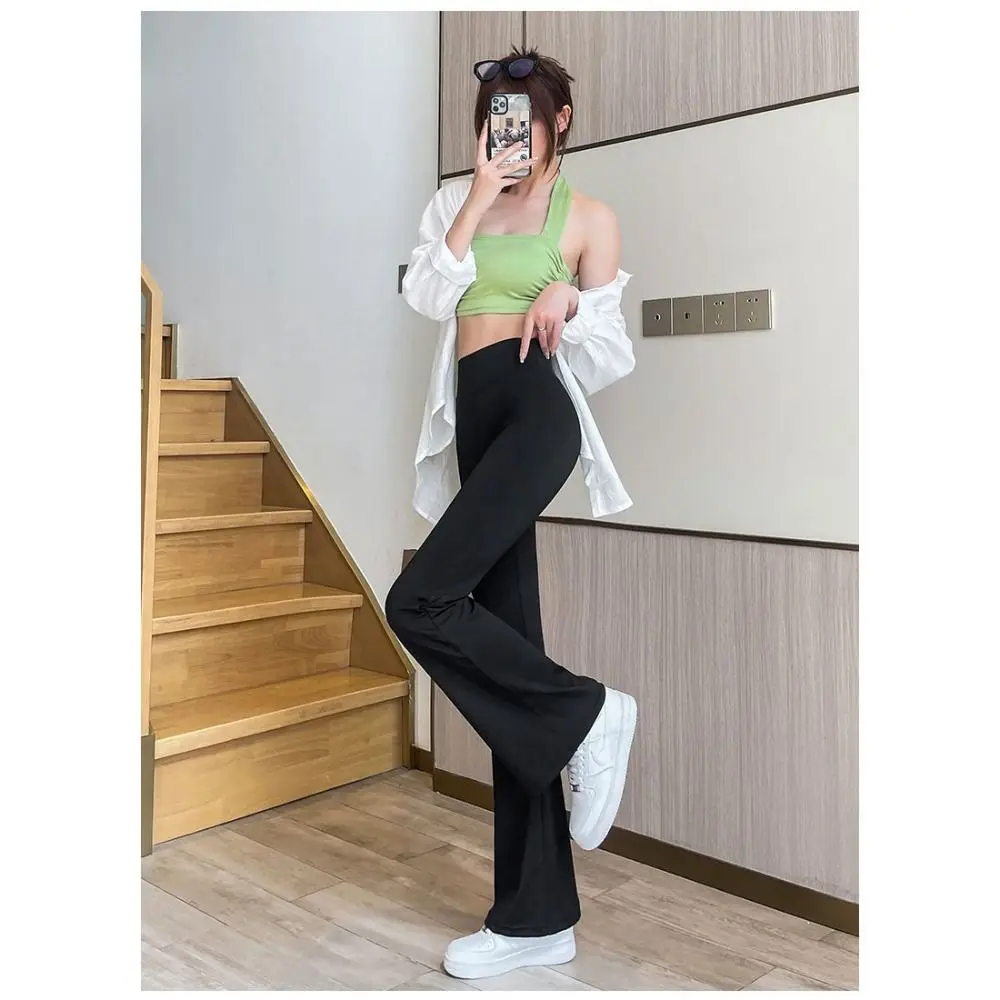 Butt Lift Skinny Leggings High Waist Shark Pants High-elastic Slim Flared Leggings Smooth Casual Skinny Flared Pants Fitness