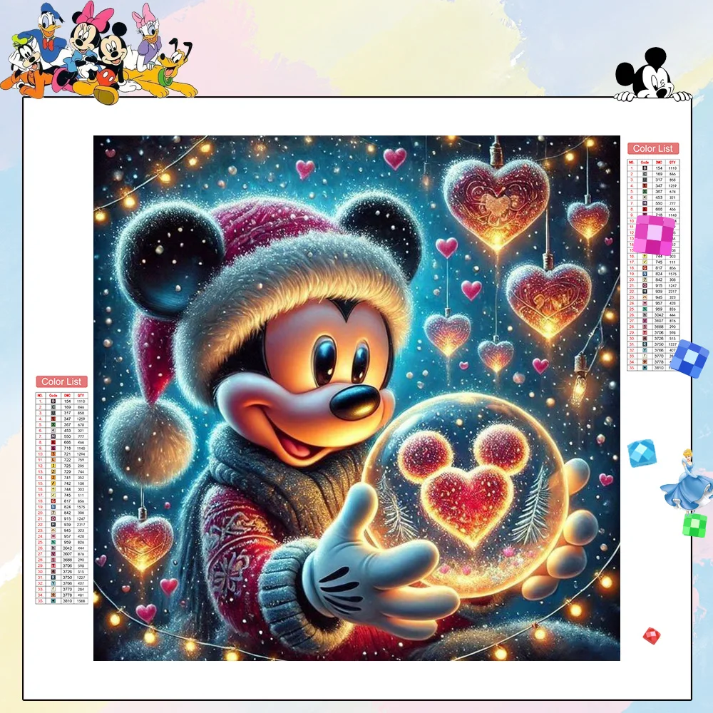 

Disney Diamond Painting Mickey Mouse Mosaic Heart Love Christmas Cartoon Handicrafts Full Square Round Drill Diy Home Decor