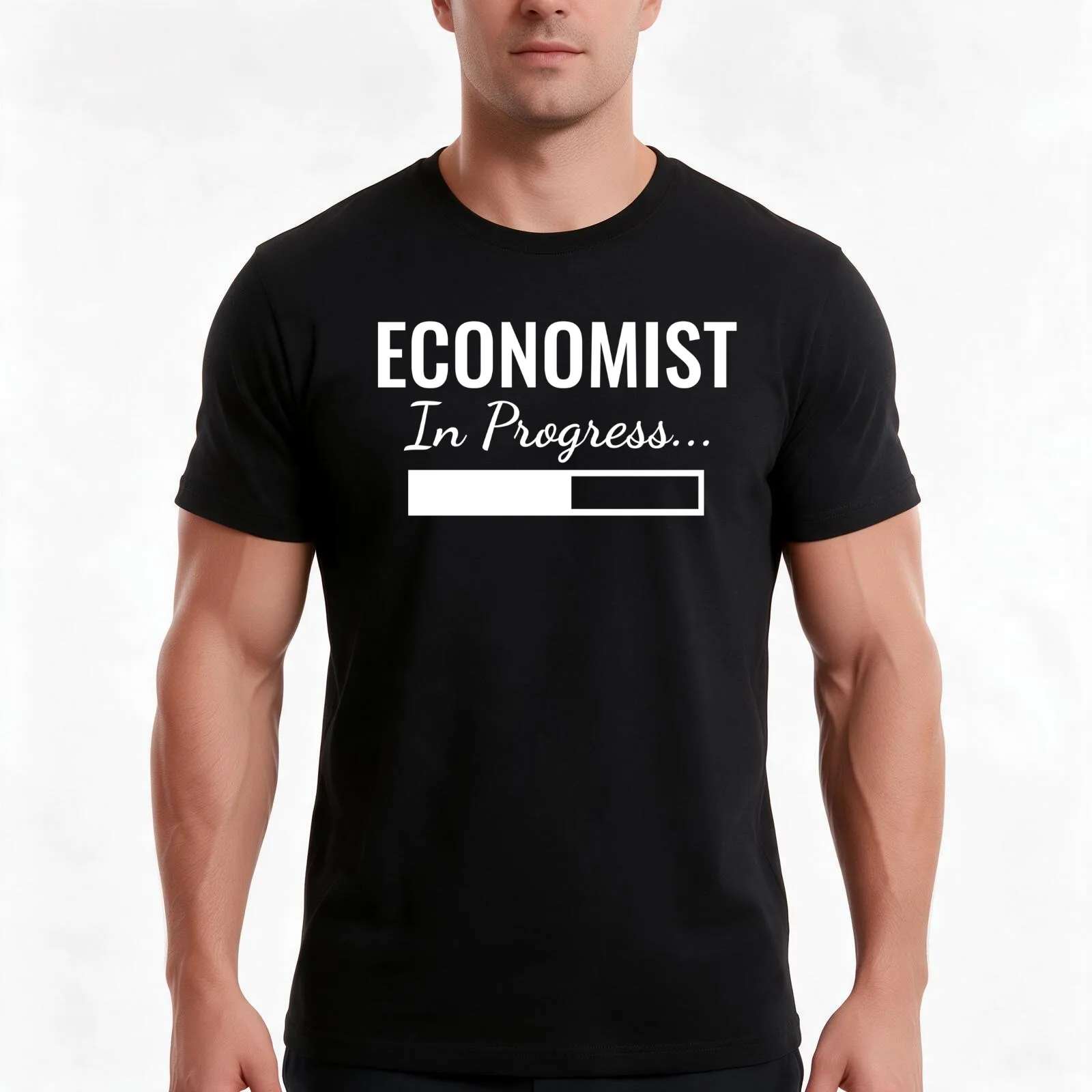 Economist - In Progress T-Shirt Summer Casual Cotton Tee Oversized Streetwear Tops Vintage Graphic Print Unisex Men Women