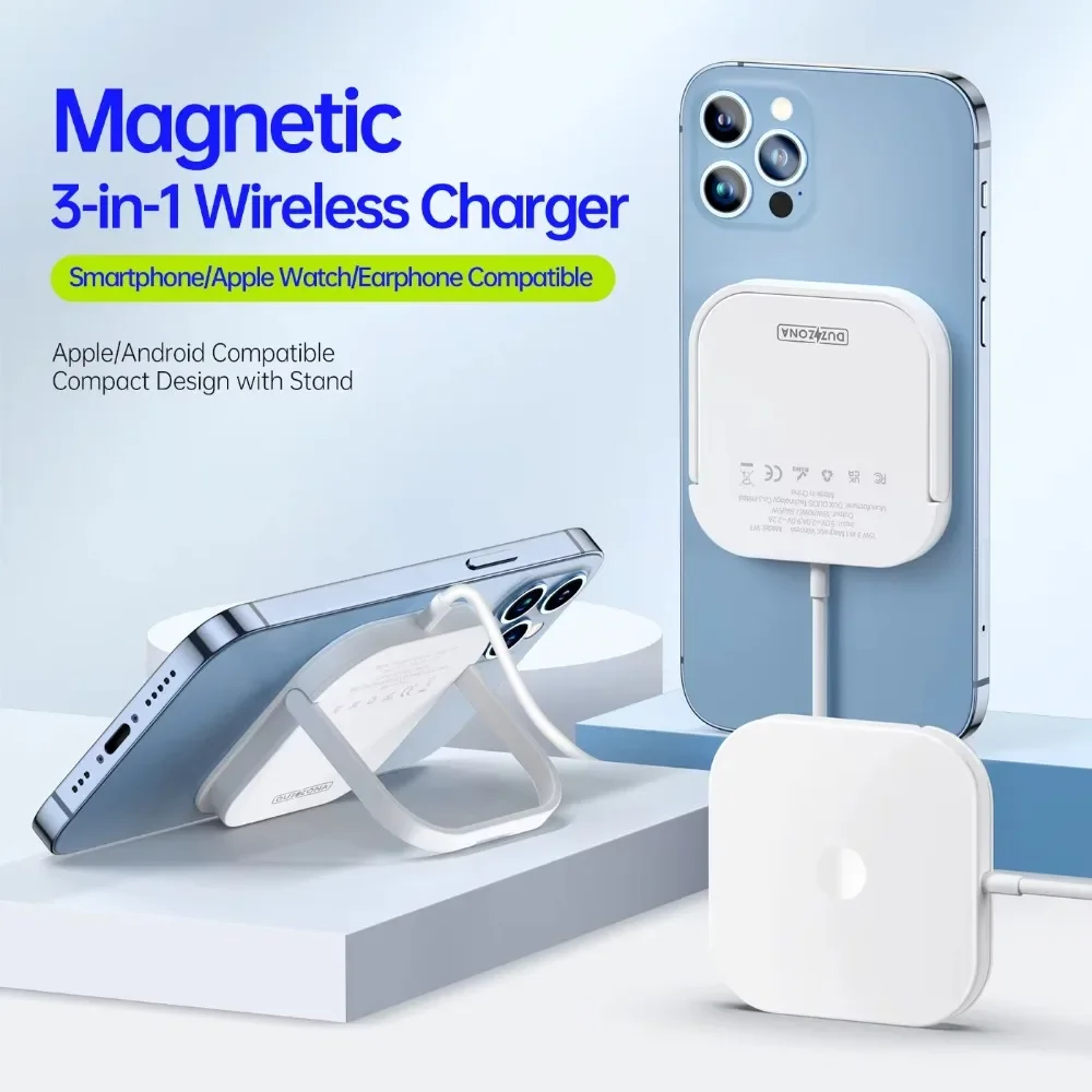 New 3 in 1 magnetic wireless charger with stand for iphone 15 16 pro max iwatch airpods