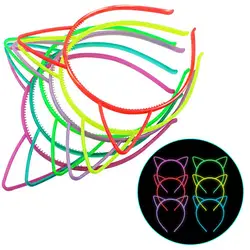 1 Pair Kids Plastic Resin Headband Glow In The Dark Cat Ear Hair Hoop Birthday Parties Cosplay Hair Accessory Обручка Для Волос