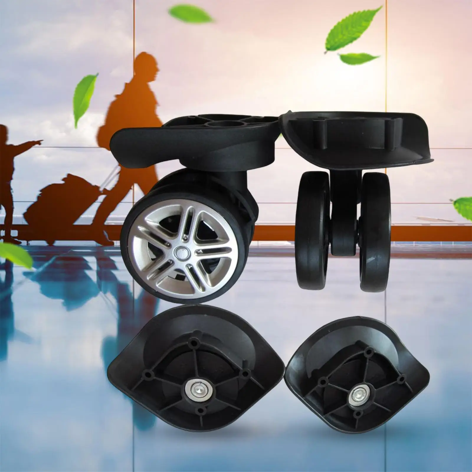 Luggage Replacement Wheels, Durable Quiet Double Row Wheel, Casters for Carrier Parts