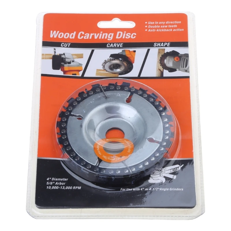 Angle Grinder Carving Disc Wood Carving Disc Cutter Woodworking Tool 22/14 Teeth Chain Plate Practical Power Tools