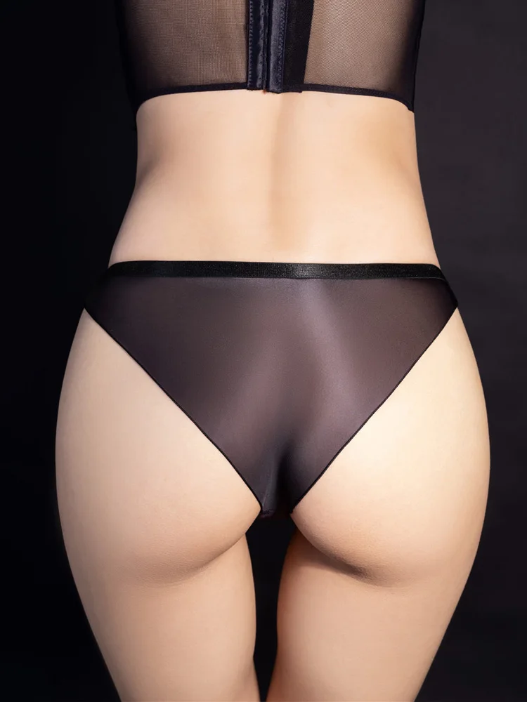 Sexy Women Thin Oil Glossy Shiny Briefs Sheer See Through G-string Smooth Panties Bottom Wear Sexy Thong Underwear