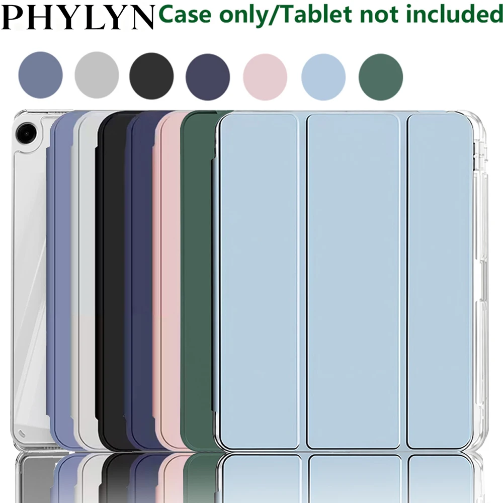 Coque pour Samsung galaxy Tab A9/A11 X113/X116 & A9 +/A11 + 2025 SM-X230/X236, étui transparent avec fente pour crayon, réveil automatique