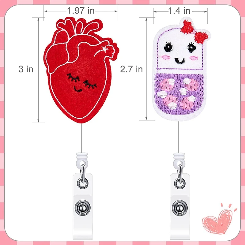 Porte-Danemark ge Rétractable avec Clips à Comcussion pour Infirmière, 5 Pièces