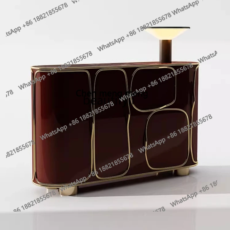 

Light luxury solid wood dining side cabinet Modern simple living room locker Household storage, dining room entrance cabinet H