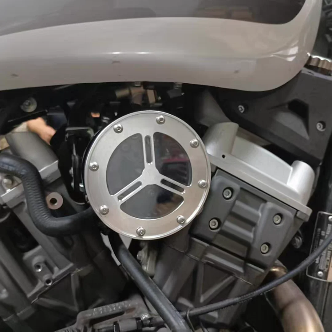 Retro Style Transparent Clutch Cover CNC Air Filter for QJMOTOR 300S Flash Engine Viewable Side Cover Motorcycle Accessories