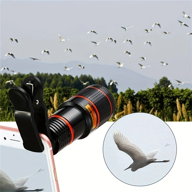 

8/12X Lens for Cellphone with Clips Phone Camera Zoom Telescope Wide Angle Macro Fisheye Camera Lens Kit for Iphone Xiaomi Gifts