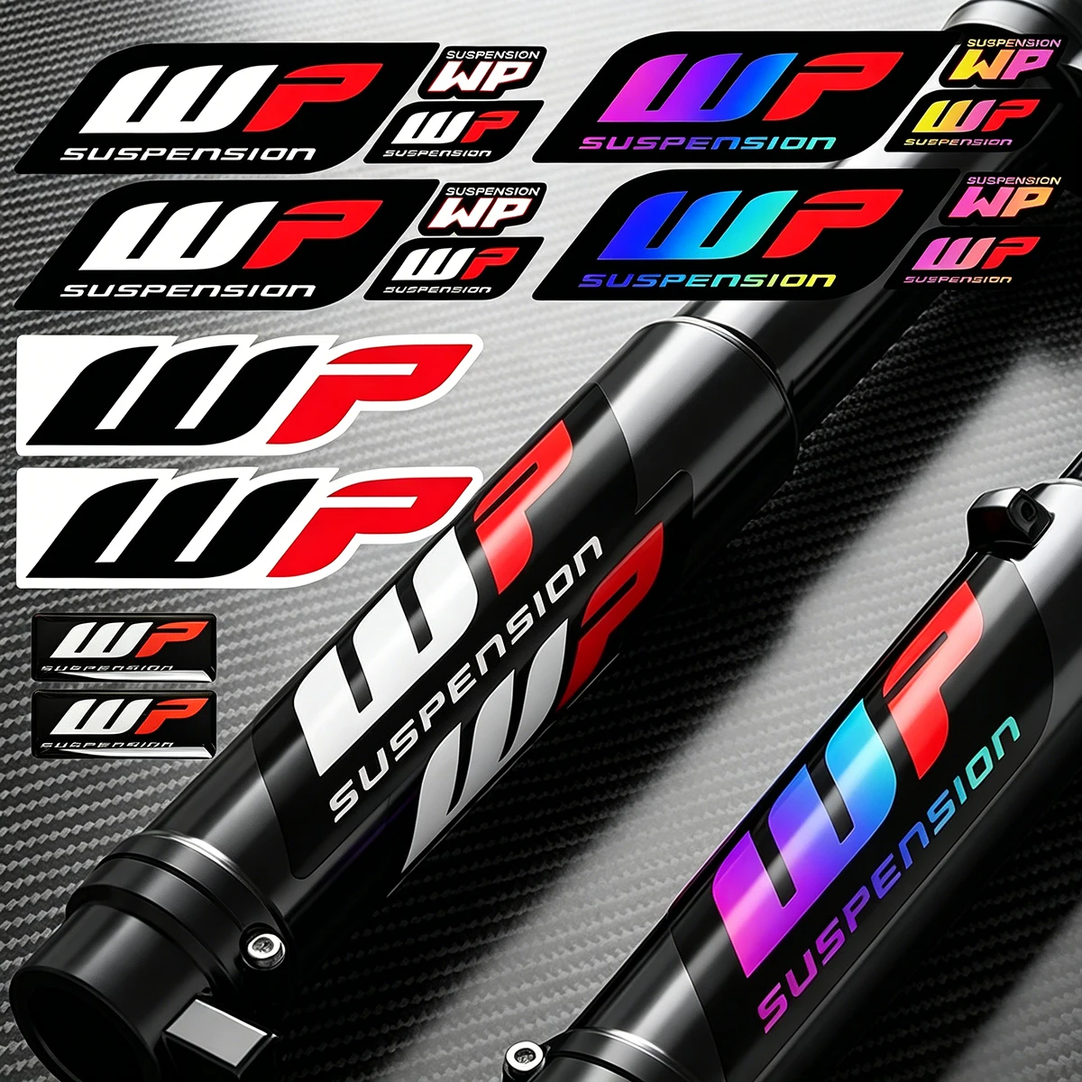 Pegatinas para Motocicleta, Adhesivos para el Chasis, Horquilla Delantera, Parabrisas, Casco, Scooter, Motocross, Dirt Bike, con Logotipo WP