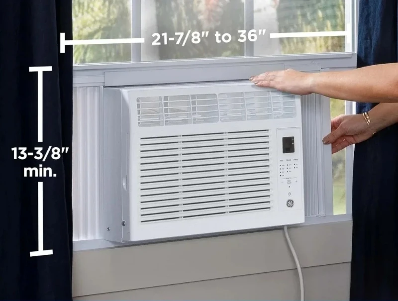 Cooling For Smaller Areas Like Bedrooms And Guest Rooms Q#lL # Electronic Window Air Conditioner 5000 BTU, White, Efficient