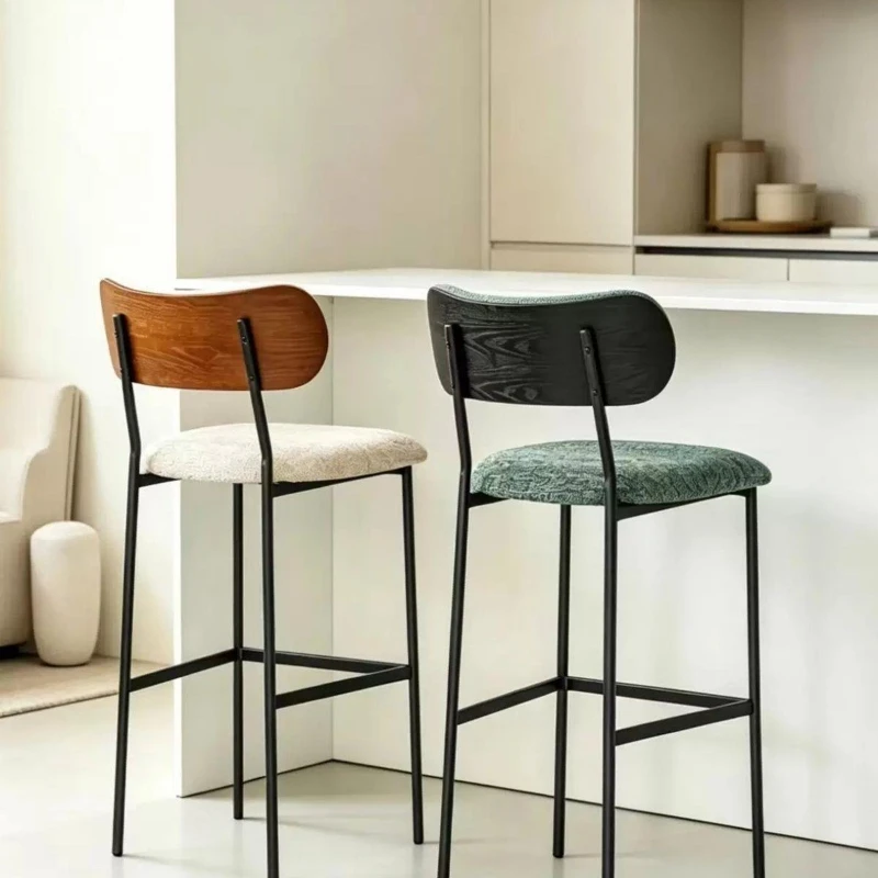 Simple modern light luxury metal bar chair Reception bar chair Home bar chair
