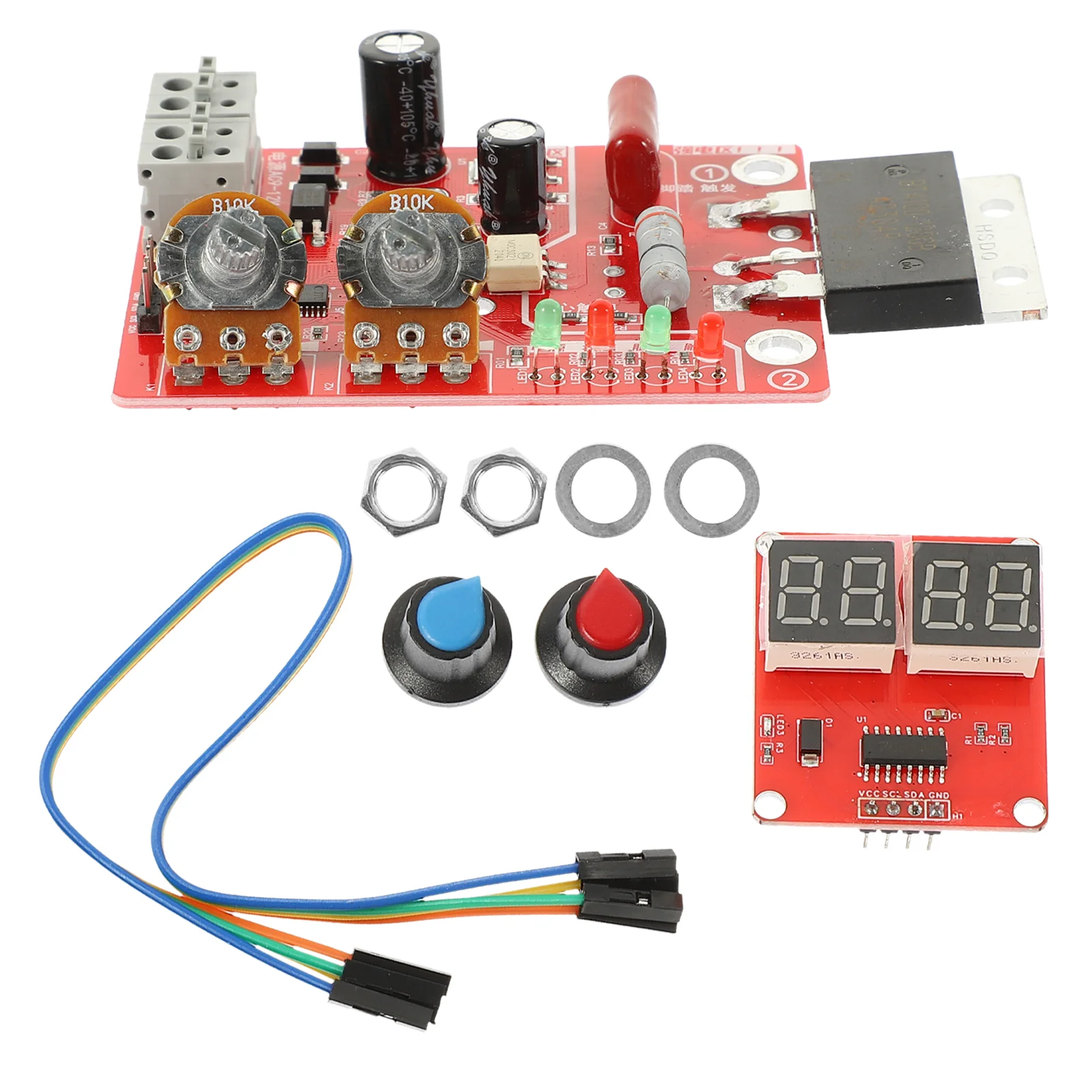 Imagem -06 - Ponto Soldagem Controlador Soldador Board Pcb Circuito Faça Você Mesmo Equipamento Painel Tempo Máquina Atual Display Digital 40a 100a Ajustável