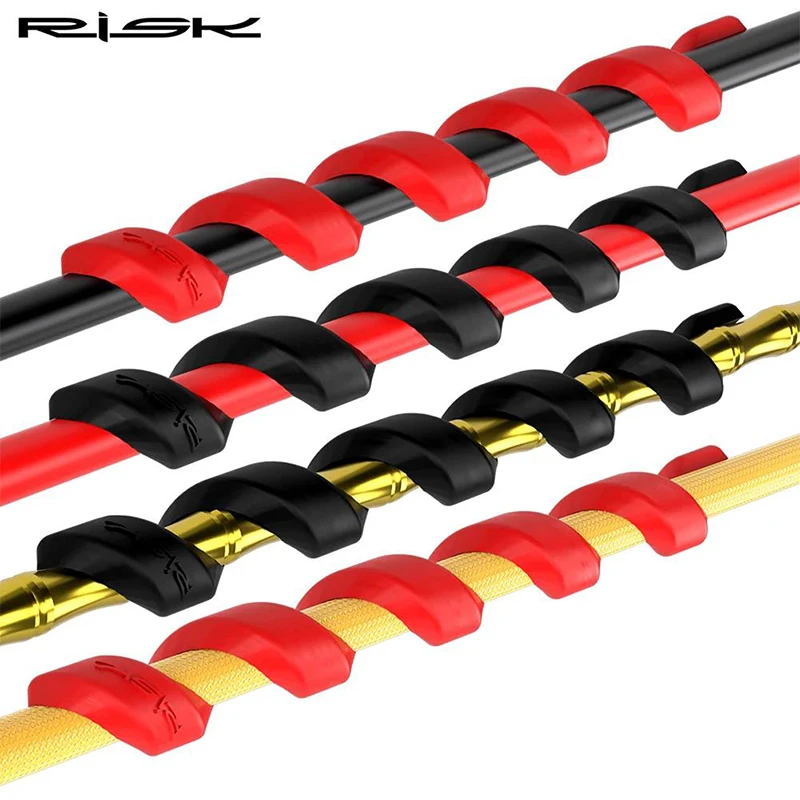 RISK 2-30pcs Bicycle Cable Housing Protector Rubber Bike Frame Anti-friction Brake Shift Cable Guard Wrap Spiral Screw Sleeve