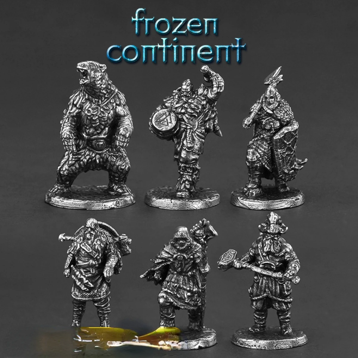 White Brass Myth Frozen Continential Army Soldiers Collection Miniature Frost Forest Giant Figurines Desktop Ornament Gifts Toys