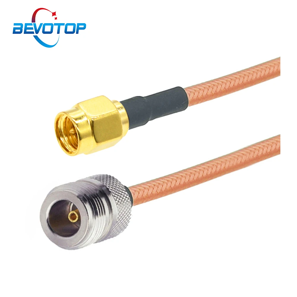 1PCS RG142 N Male Plug to SMA Male RF Connector Adapter Cable Coaxial Jumper Pigtail RG-142 Extension Cord 10CM 15CM 50CM 1M