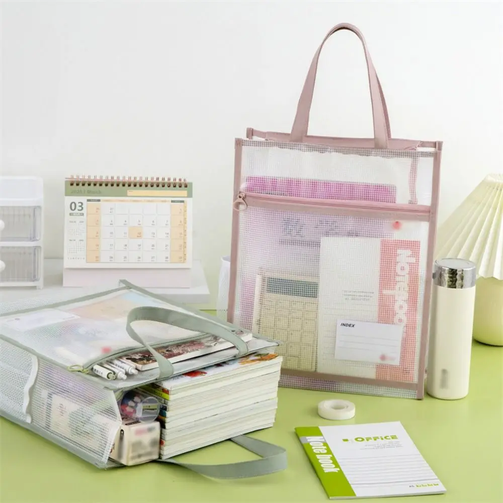 Clear A4 File Storage Bag Multi-layer Waterproof Data Document Bag Large Capacity Thickened Zipper Pouch Bag Book Storage Bag