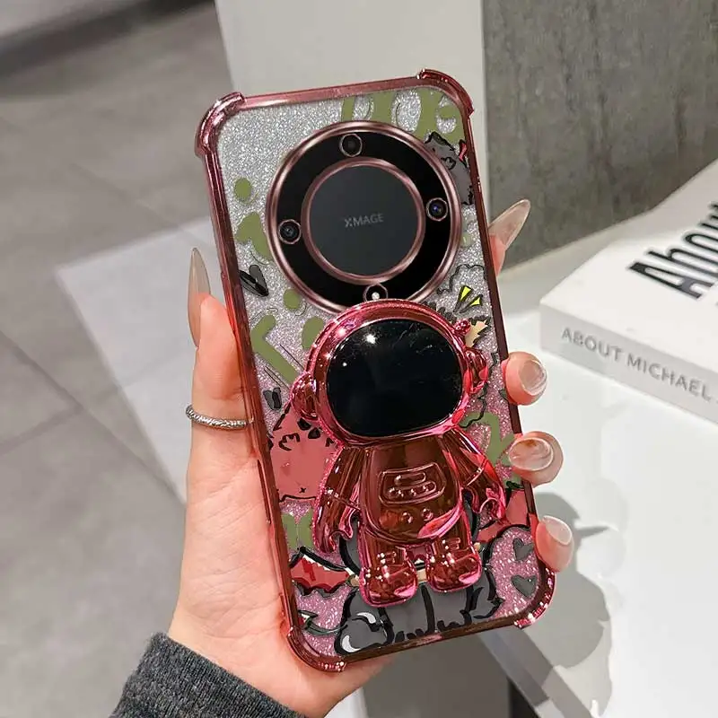 Zrzędliwy Diabełek Kotek Etui Ochronne na HonorX9b Modne Elastyczne Etui z Wyrafinowanym Designem i Funkcją Stojaka na Honor X Magic 6 7 8 9 400 A B