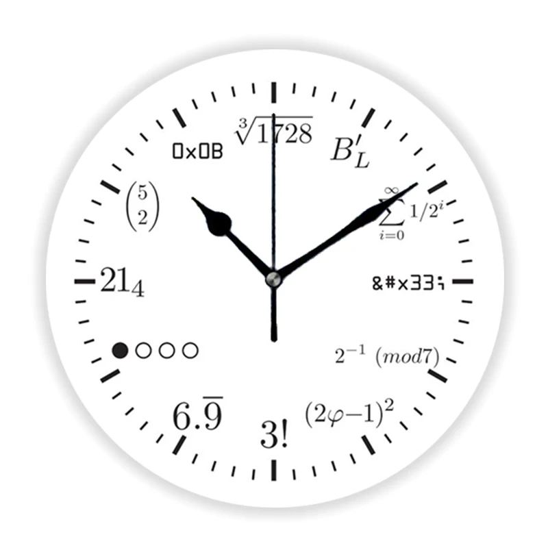 Funny Math Equations and Notations Large Wall Clock for Math Lover Mathematical Formula Wall Watch Classroom Bedroom Home Decor