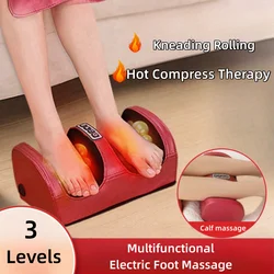 Electric Leg Massage Machine Hot Compression Kneading Rolling Heating Therapy Finger Pressure Massage Muscle Relax Relieve Pain