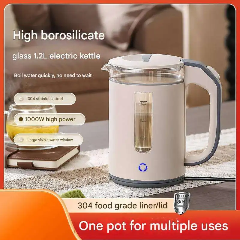 غلاية صحية 110 فولت، غلاية متعددة الوظائف، غلاية كهربائية ذكية، غلاية زجاجية كهربائية عالية البورسليكات لصنع الشاي
