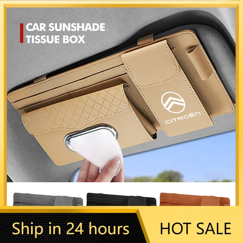 

Car Sticker Car Sun Visor Tissue Glasses Card Ticket Pouch Storage Organizer For Citroen C4 C3 C5 C1 C2 C6 C4L DS3 DS4 Berlingo