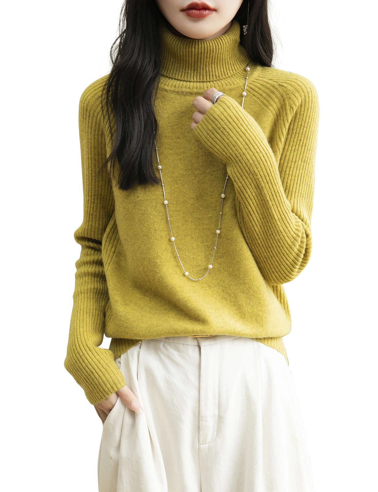 Women Turtleneck Merino Wool Cashmere Sweater Long Sleeves Autumn Winter Sweater Women\'s Knitting Jumper Female Pullover Sweater