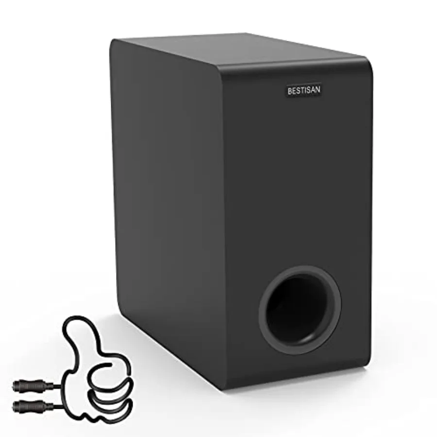 

Powered Subwoofer, 6.5 Active Home Audio Subwoofer in Compact Design for Receiver, Deep Bass in Black