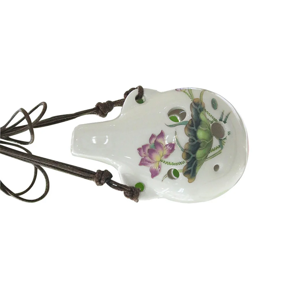 

Flower Shape Beginner Ocarina 6-Hole Ceramic Instrument Easy to Play Practice Wind Instrument for Beginner Ocarina