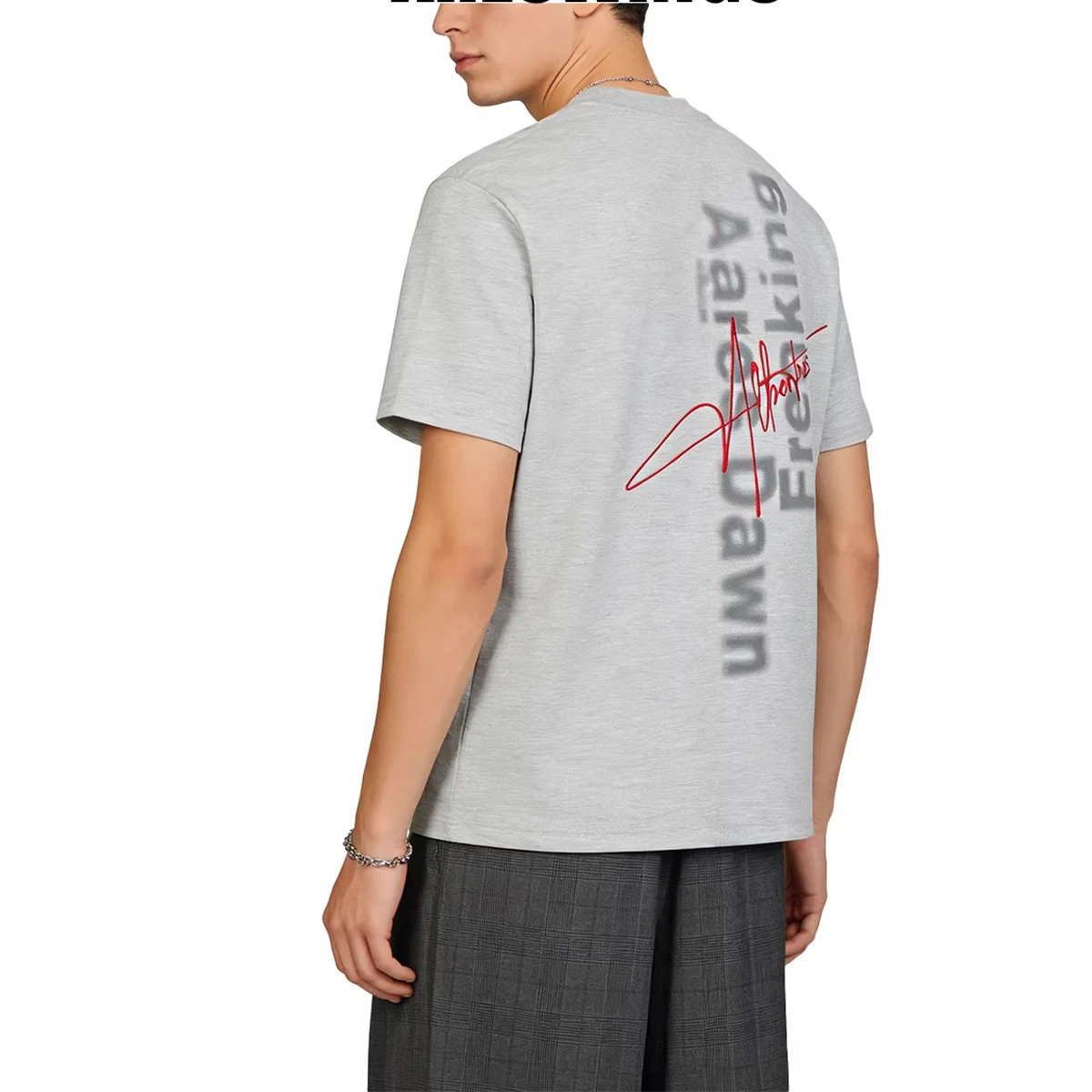 Men's Summer T-shirt 320G Heavy Cotton Vintage Letter Print Breathable T-Shirts Short Sleeve Loose Streetwear Tops Tee