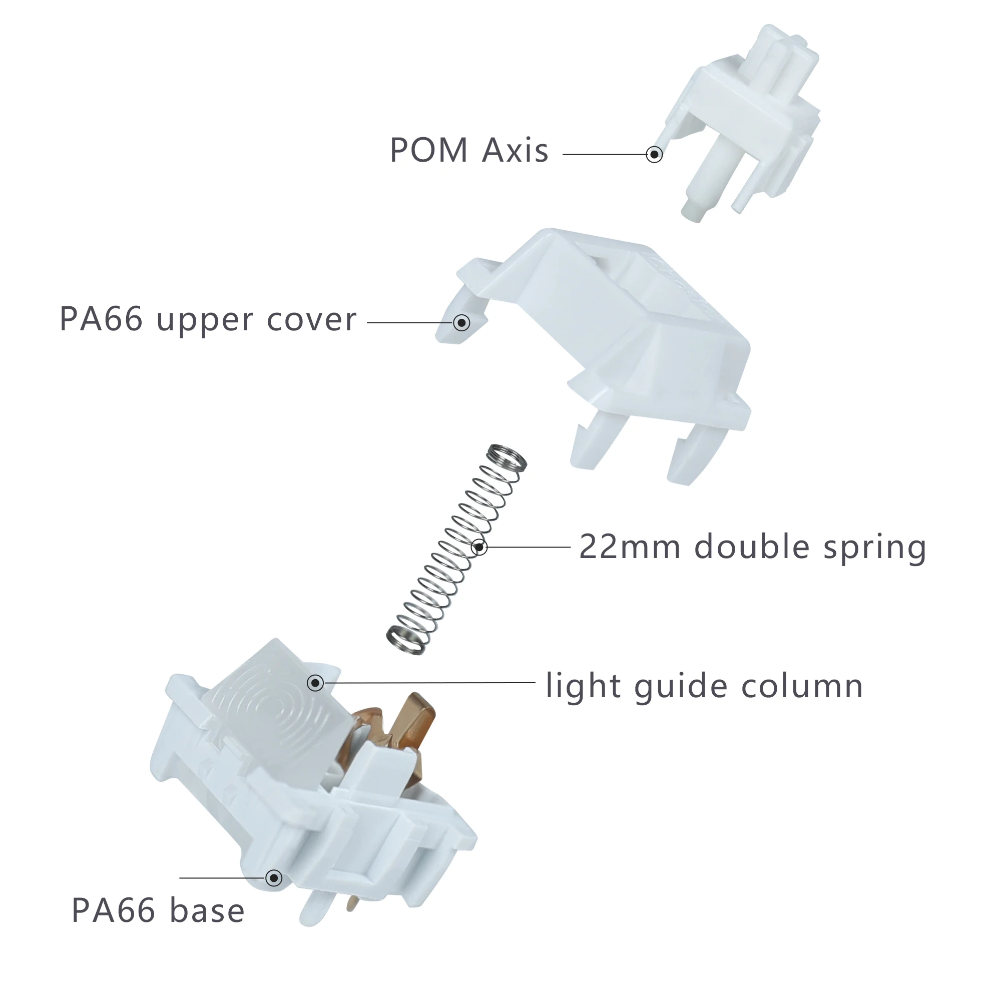 Chosfox& HMX White Fox Linear Switch v2 Mechanical Keyboard Linear Switch HiFi Sound RGB SMD Gaming Hot Swap POM Switch