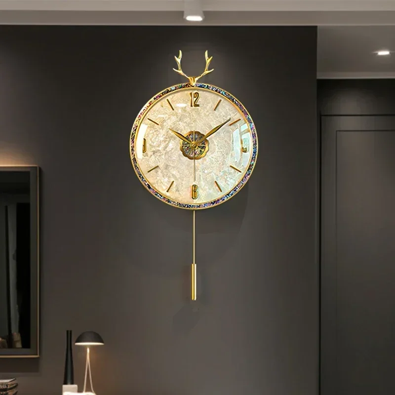 Kitchen Modern Wall Watch Big Korean Metal Luxury Interior Aesthetic Clock Wall Fashion Korean Reloj De Pared Home Decoration