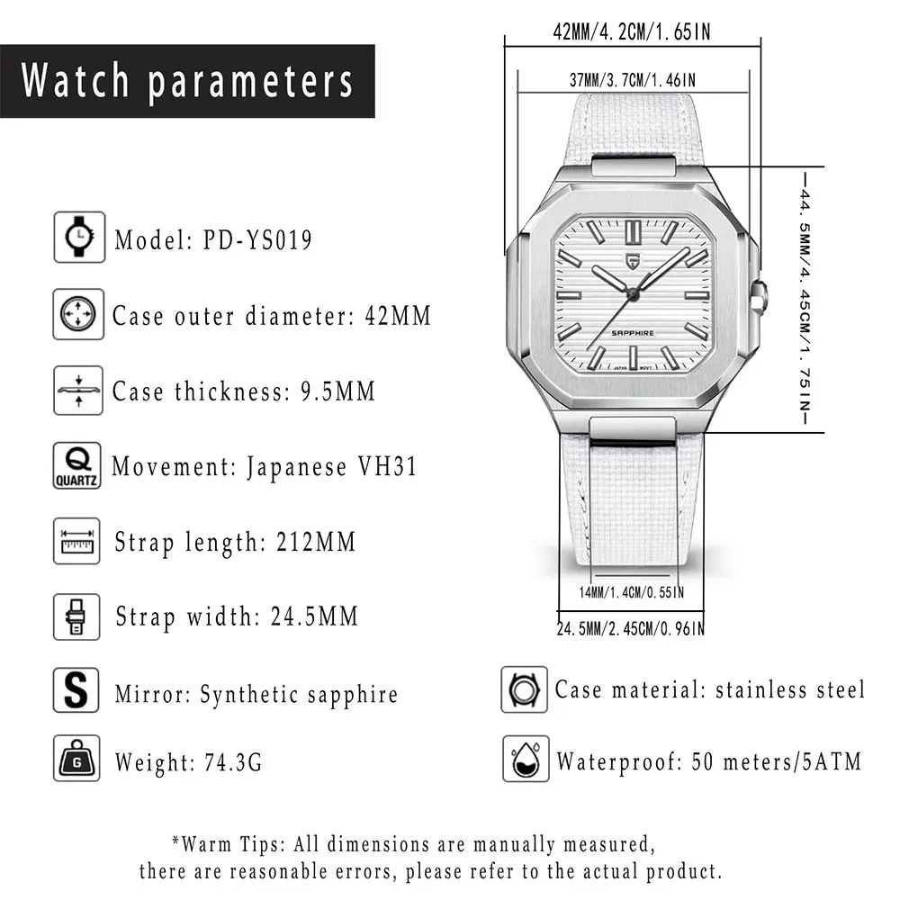 PAGANI DESIGN Top Brand Men Watch Sapphire Glass Waterproof Quartz Wristwatch Stainless Steel VH31 Luminous Gift Watches for Men view 6