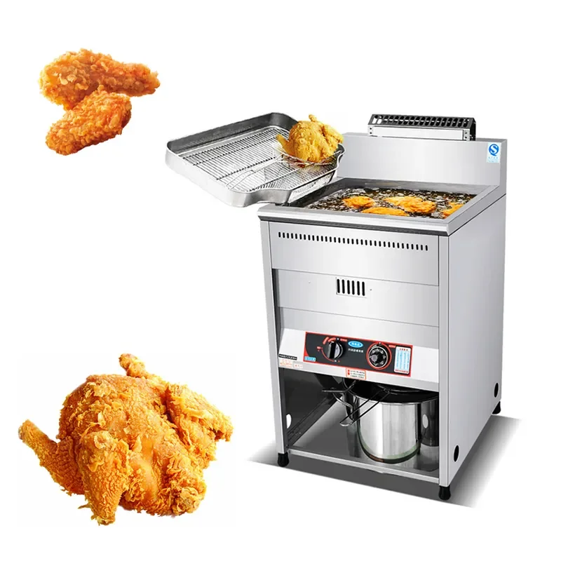 Commercial Whole Chicken Deep Fryer with Automatic Ignition and Oil Filter for French Fries