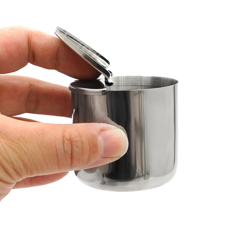 1pc Stainless Steel Dental Disinfection Cotton Tank Medical Cotton Ball Gauze Container Semi-open Dentist Tool Care Nurse Box