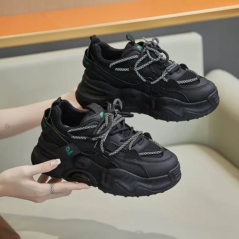 

​Spring 2025 Women's Height Boost Sneakers Ultra Light Thick Sole Casual Shoes Korean European Versatile Trendy Footwear​