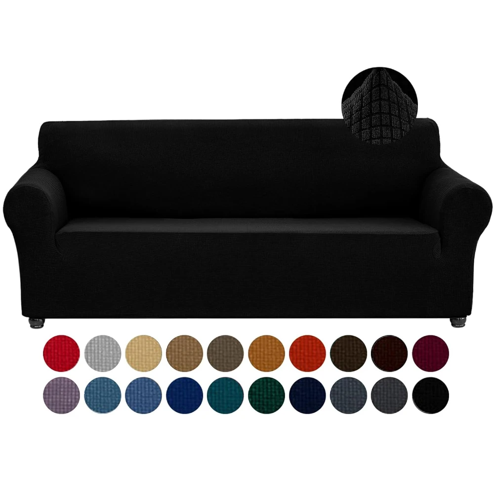 Jacquard Stretch Couch Cover Slipcovers Sofa Covers for 1/2/3/4 Cushion Couch Spandex Jacquard Washable Furniture Protector Cover for Living Room,Kids,Pets