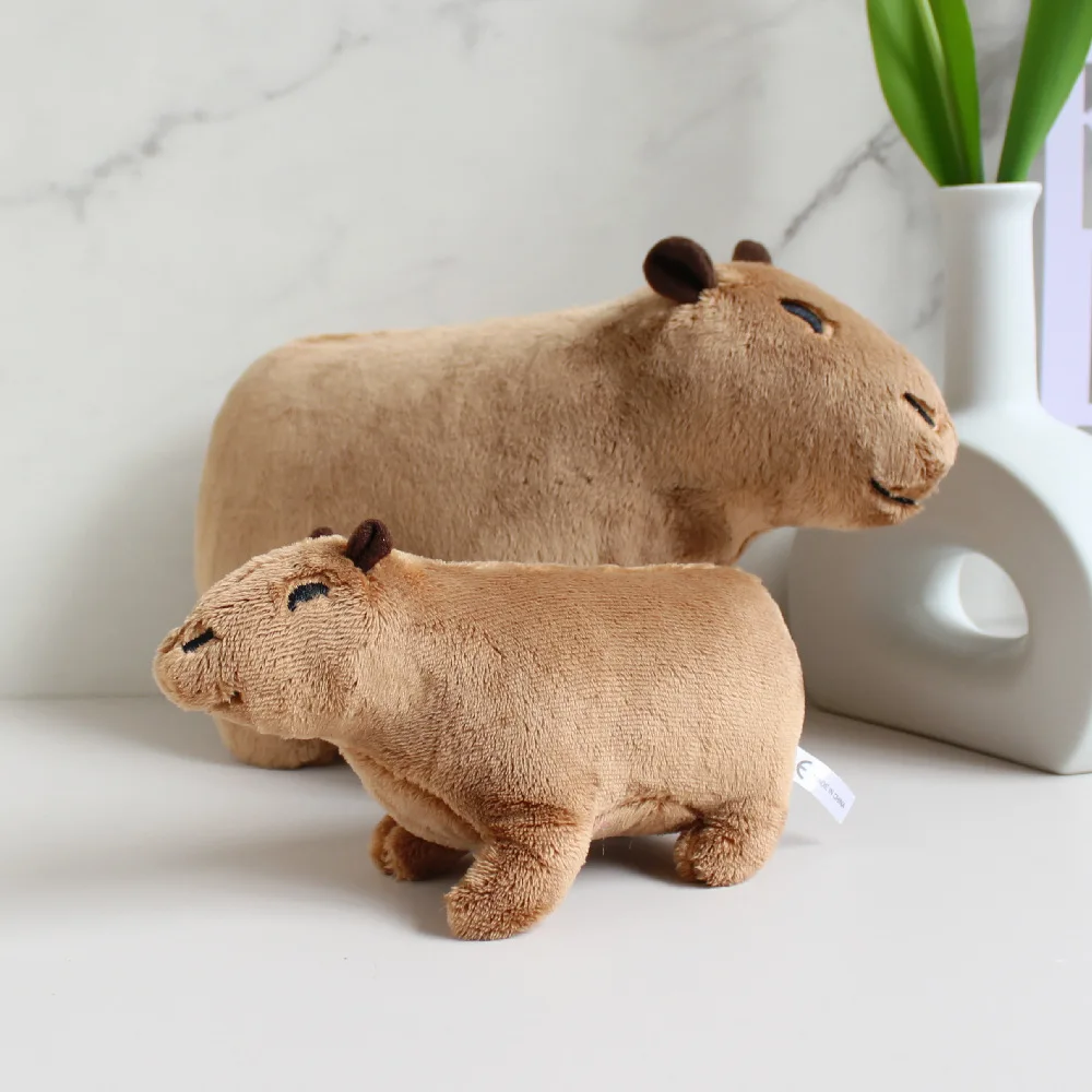 18-30cm Simulation Fluffty Capybara Rodent Plush Doll Soft Cute Stuffed Crawling Rodent Animal Lifelike Bedtime Toy