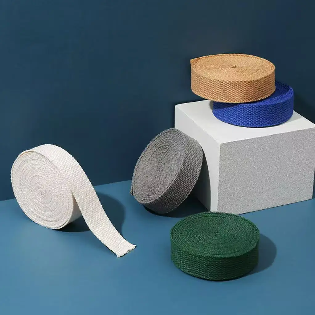 

Polyester Cotton Webbing Strap - Durable & Soft for Bags/Luggage/Crafts, Multiple Colors & Sizes