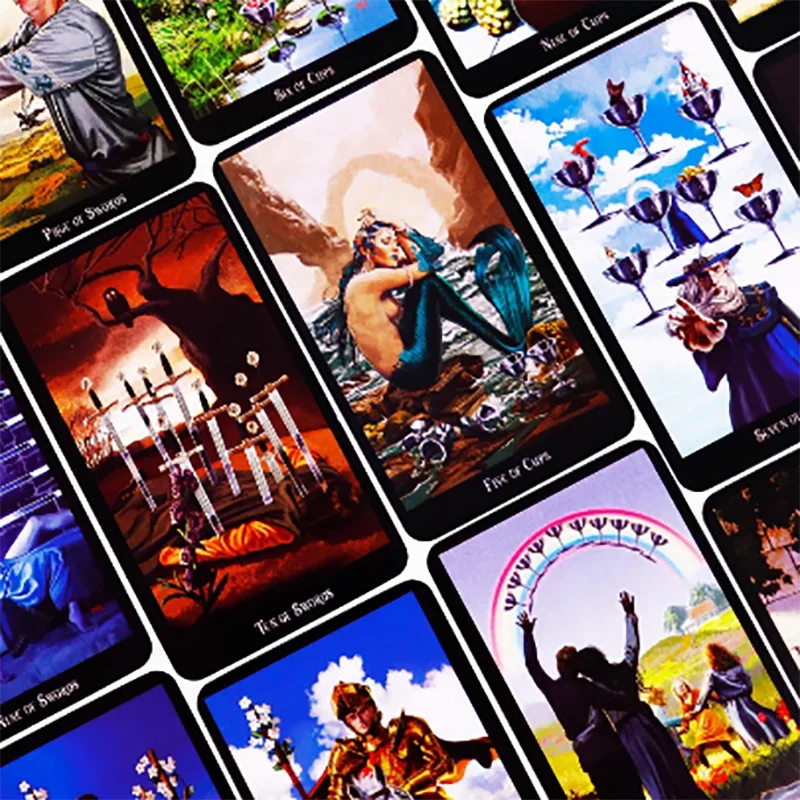 English Tarot Card Guide 12 * 7 cm High Quality Party Divination Prophet Beginner Entertainment Game Card.